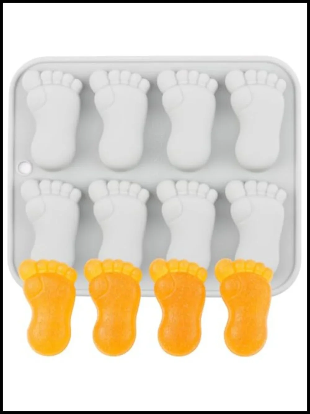 8 Cavity Baby Foot Prints Silicone Candy Mold Chocolate Baking